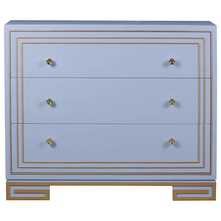 3 Drawer Aria Accent Chest with Gold Highlights